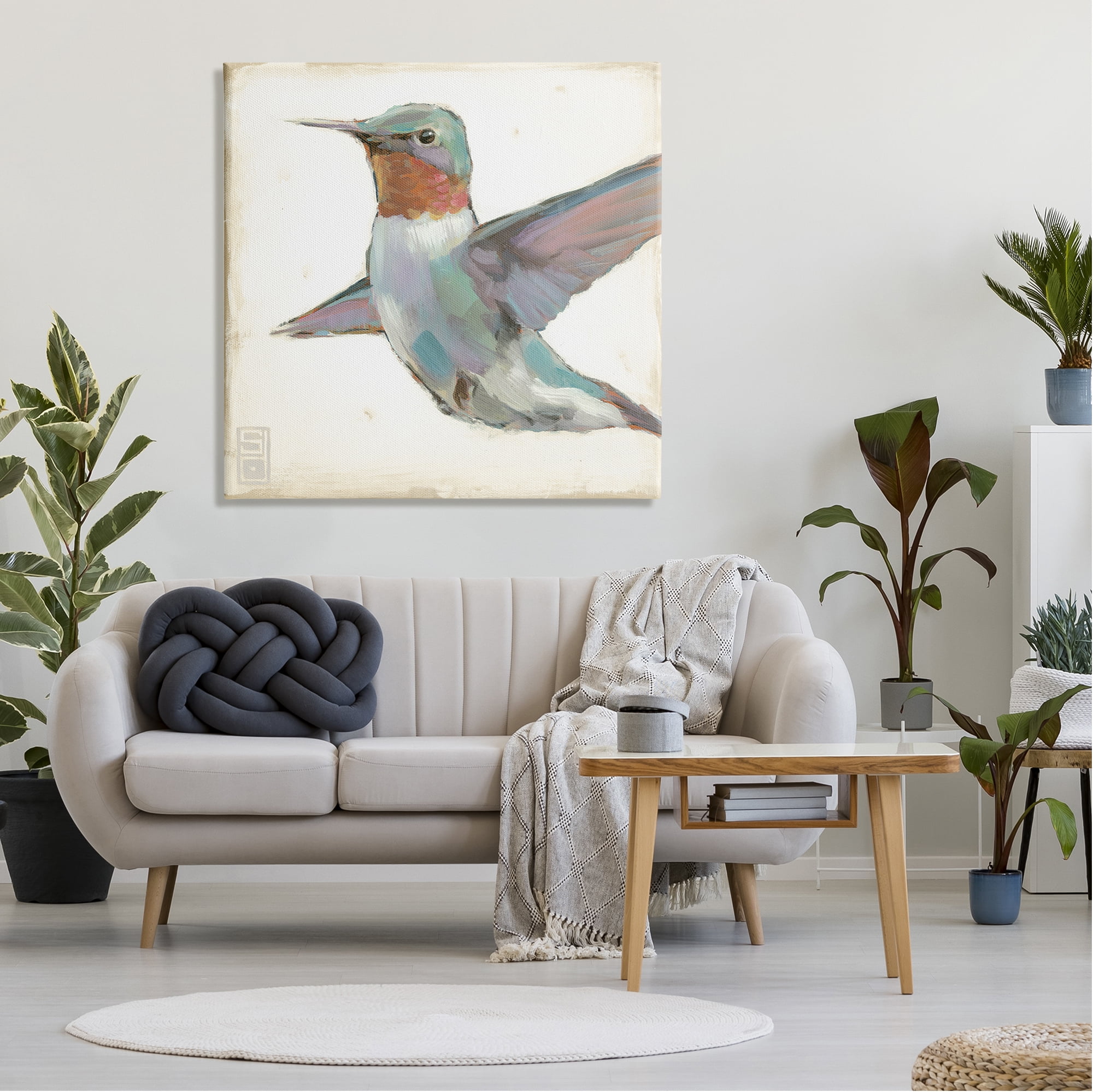 Stupell Industries Hummingbird in Flight Animals & Insects Painting Gallery Wrapped Canvas Print Wall Art, 36 x 36