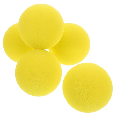 HOOWIFFY 5Pcs Eva Sponge Soft Baseballs Yellow for Indoor Outdoor Practice and Activity