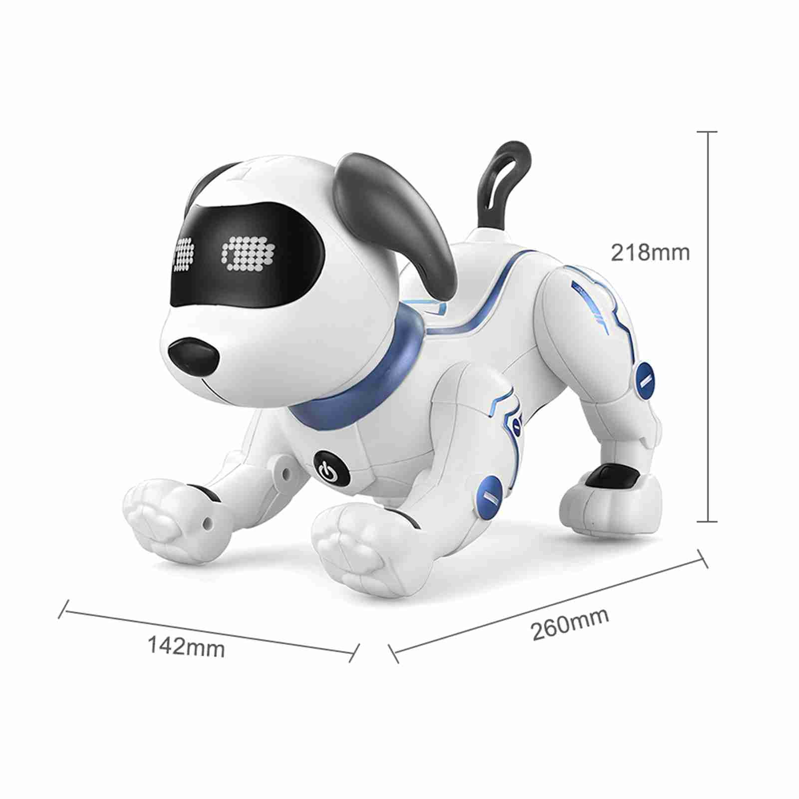 Stunt Intelligent Dog 5m Range Infrared Remote Control Dynamic Music Dance Robot Dog White