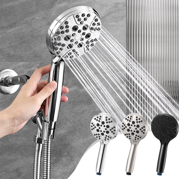 Xihbxyly Cabezal de Ducha de Mano, 8 Modos de Pulverización, Lavado a Alta Presión, Función de Ahorro de Agua, Fácil Instalación, Uso En Baño, Personas Mayores, Hogar, Gimnasio, 27 X 11 X 4 Cm