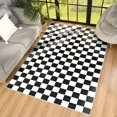 thumbnail image 2 of Junovo Checkered Area Rug for Bedroom Washable Area Rugs Modern Soft Indoor Floor Carpet for Living Room,4'x6',Black/White, 2 of 7