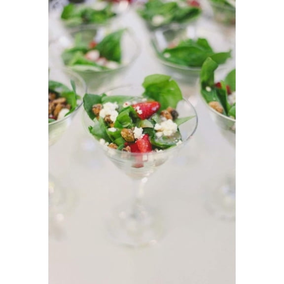 Acrylic Salad Appetizer Cups w/Dressing Bottle & Mini Forks Set of 25