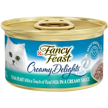 Purina Fancy Feast Creamy Delights Wet Cat Food, Tuna in Creamy Sauce, 3 oz Cans (24 Pack)
