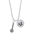thumbnail image 1 of Delight Jewelry Silvertone Banjo Silvertone Script Initial Disc - U - Charm Necklace, 20"+3", 1 of 4