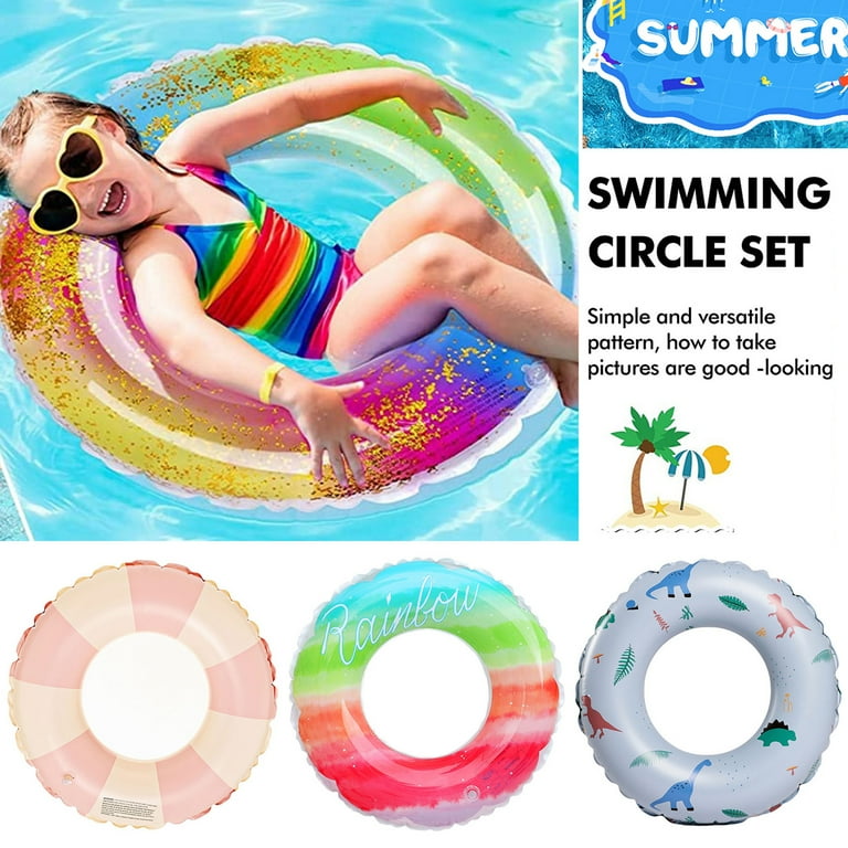 Round Swimming Ring - Strong Buoyancy, PVC Material, Sequins