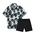 thumbnail image 4 of JLFKNG Fashion Men's 2Pcs Outfits Summer Short Sleeve T Shirts And Shorts Breathable Casual Floral Printed Hawaiian Style Comfy Summer Clothes, 4 of 9