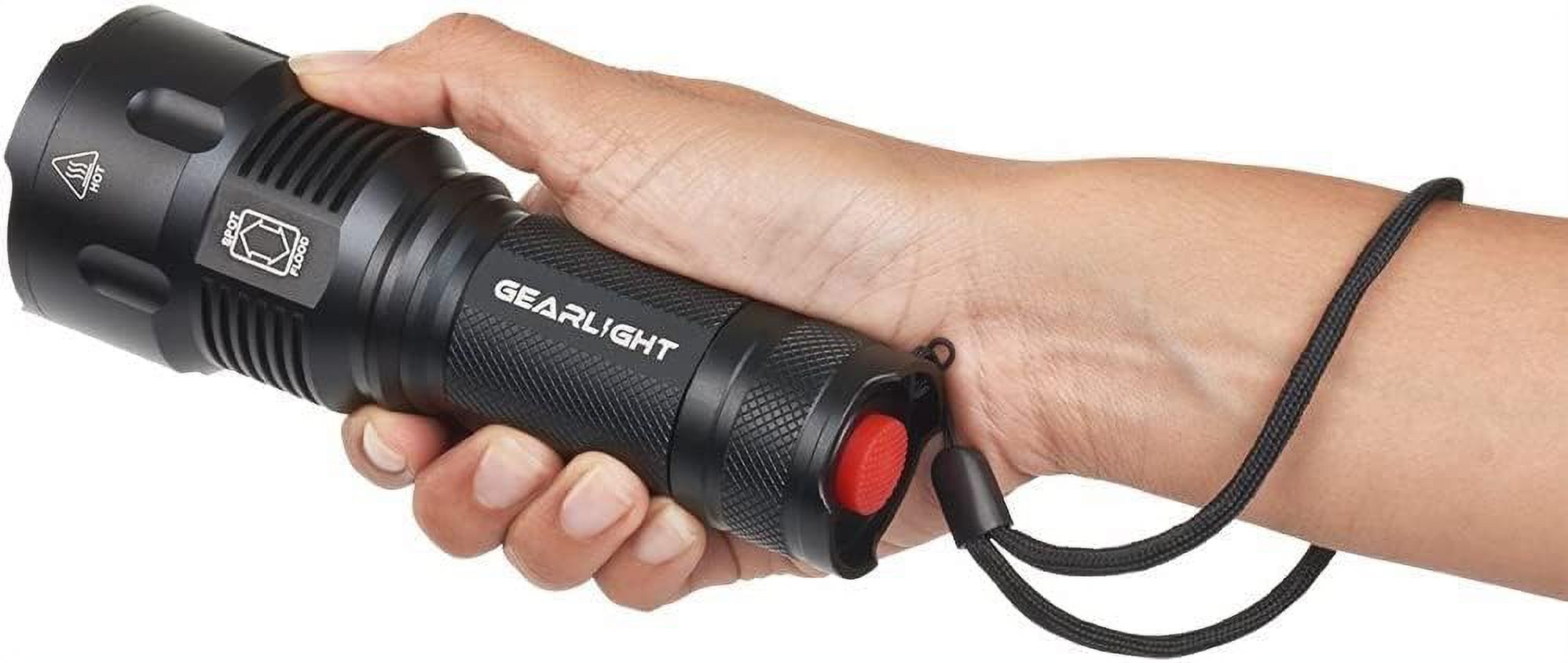 GearLight High-Powered LED Flashlight S1200 - Mid Size, Zoomable, Water Resistant, Handheld Light - High Lumen Camping, Outdoor, Emergency Flashlights - image 2 of 6