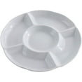 thumbnail image 1 of Plateau en Plastique pour Aliments Fruits Bonbons Plateau d'Apéritif Assiette de Service avec 5 Compartiments, 1 of 5