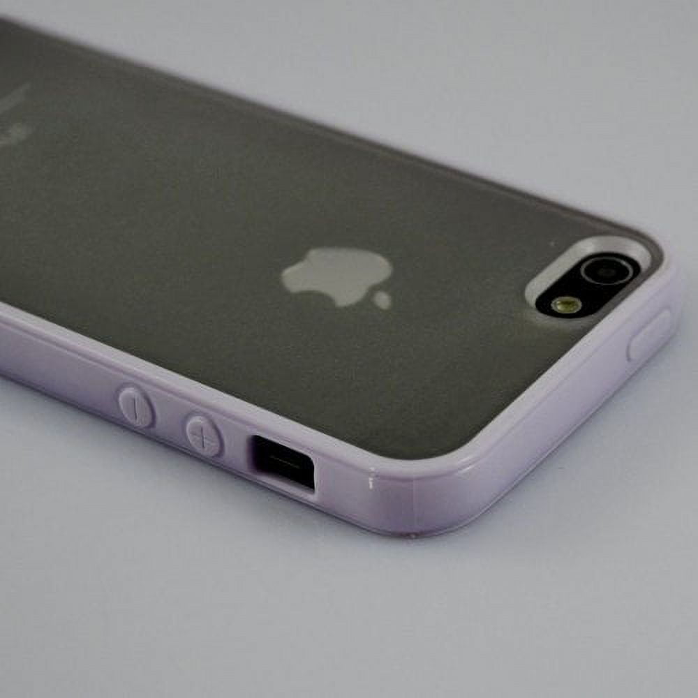 Ixir Zeimax® iPhone 5 5S Blurred Clear Back Cover Silicone + TPU Transparent Case Type-7 (Lilac)