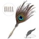 thumbnail image 3 of Juego de pluma estilográfica Vintage de plumas de pavo real, 1 pieza, con 5 puntas de acero inoxidable y estuche, juego de pluma de inmersión para caligrafía oso de fresa  Electrónica, 3 of 5