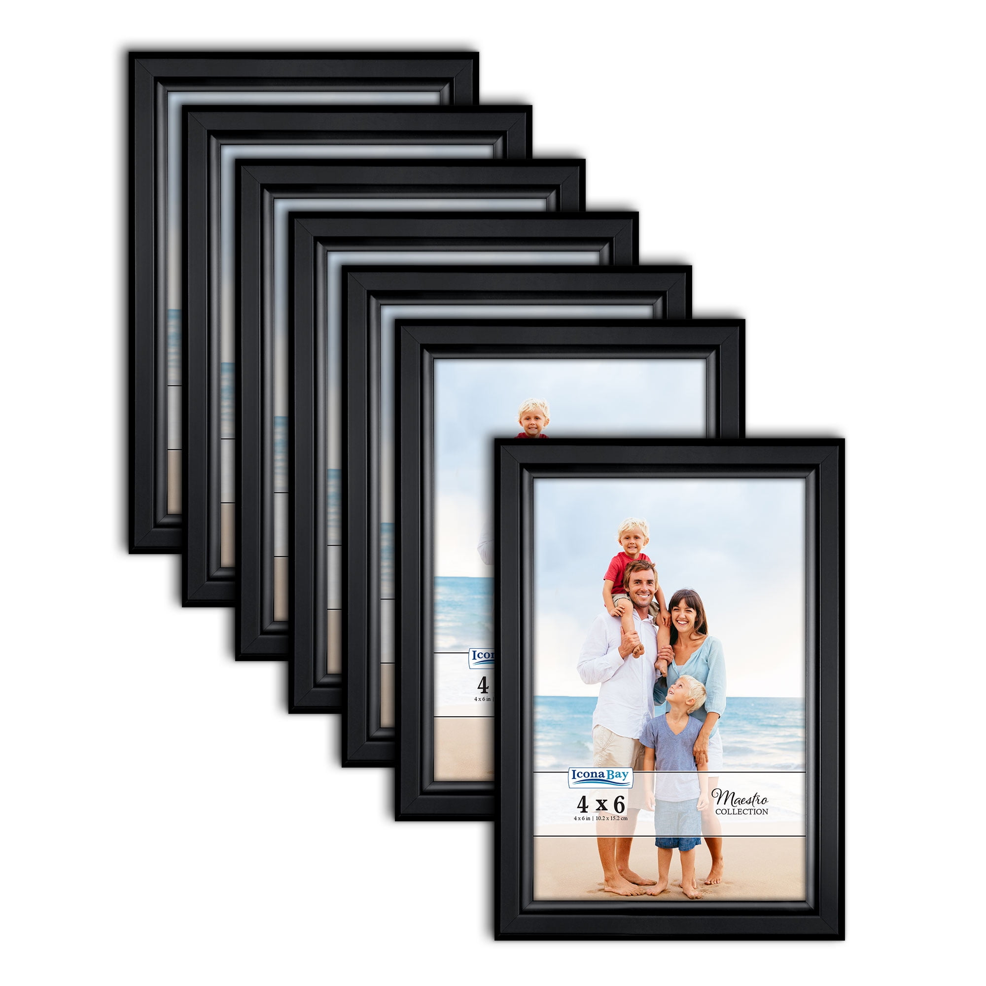Icona Bay 4x6 Black Picture Frames, Modern Contemporary Style, 12 Pack