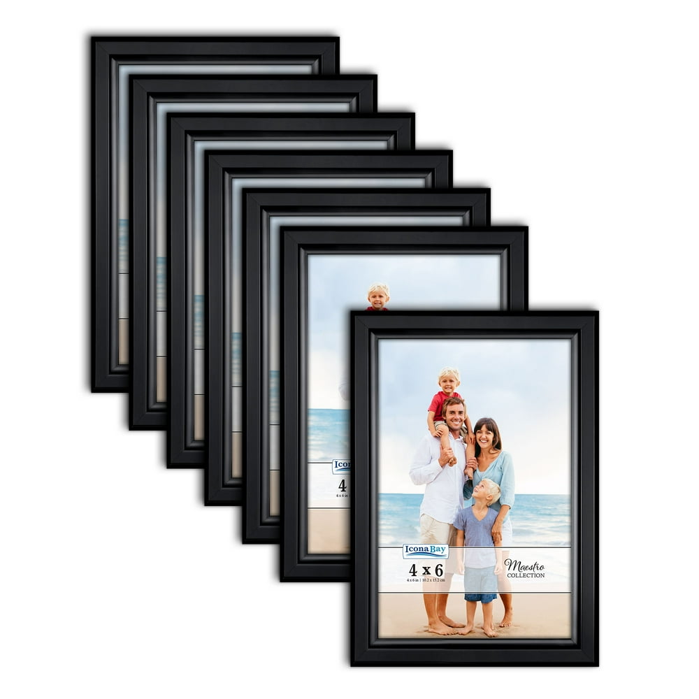 Icona Bay 4x6 Black Picture Frames, Modern Contemporary Style, 12 Pack