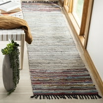 SAFAVIEH Vintage Leather Jantar Striped Braided Runner Rug, Beige/Multi, 2'3" x 9'