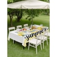 thumbnail image 4 of Outdoor Tablecloth with Umbrella Hole for Patio/Picnic/Party/Camping, Summer Fruits Waterproof Table Cloth Rectangle Table Cover Washable, Lemon Juice Glass Cups Mint Leaf Yellow Plaid (54"x 80"), 4 of 8
