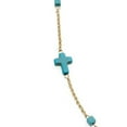 thumbnail image 4 of J&H Designs K321/N/Gold Goldtone or Silvertone Created Turquoise Sideways Cross Necklace, 4 of 7