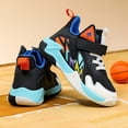 thumbnail image 2 of Children's Fashion Basketball Shoes for Kids Boys Breathable Slip On Sneakers Comfortable Non Slip Running Shoes Black Size 7 Big Kids, 2 of 5