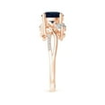 thumbnail image 5 of Angara Natural 1.6 Ct. Blue Sapphire with Diamond Three Stone Ring in 14K Rose Gold for Women (Ring Size: 12), 5 of 12