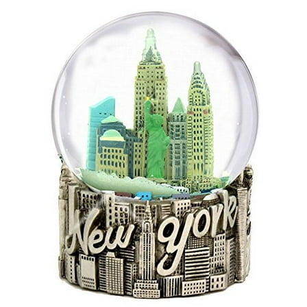 New York City Snow Globe 4.5 Inch Silver NYC Souvenirs