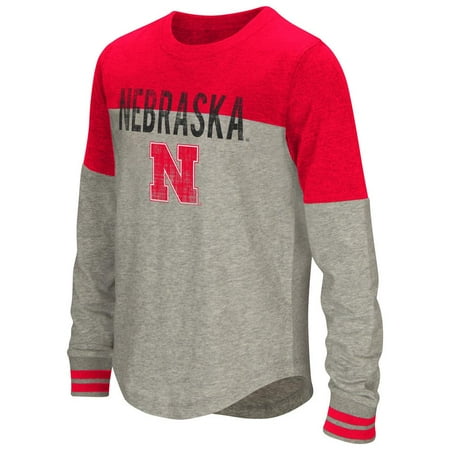 Nebraska Girl - Youth Girls' Baton Nebraska Cornhuskers Long Sleeve Shirt
