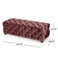 thumbnail image 3 of Newest 50.75" Blush Velvet Storage Ottoman - Modern Glam Design with Diamond Tufting for Living Room & Entryway, 3 of 6