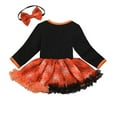 thumbnail image 4 of Mercatoo My 1st Halloween Outfit Baby Girls Pumpkin Romper Tutu Dress Headband Set Birthday P𝐚rty Dress up 𝐂ostume 2pcs Set, 4 of 9