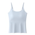 thumbnail image 7 of MVRLSH Womens Tank Tops Loose Fit Casual Adjustable Spaghetti Strap Ice Nylon Built In Bra Layering Camisole Tank Top Tops Blue Size XXXXL, 7 of 7