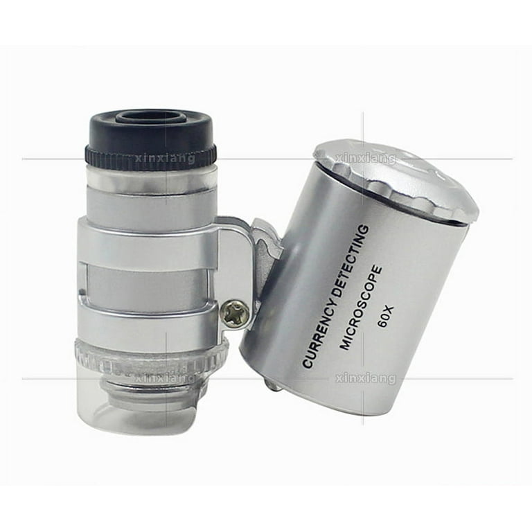 FleinngHoz 60X Handheld Magnifying Glass Mini Pocket Microscope