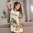 thumbnail image 3 of Zufioo Autumn Gnomes1 Print Women's Nightgown, Round Neck Short-sleeved Pajamas, Home Wear Suitable for Home and Outing, 3 of 6