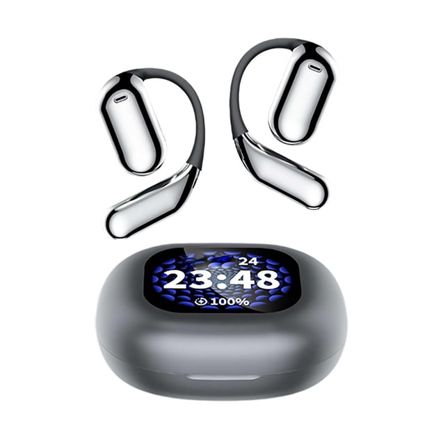 Touch Screen Earbuds,Over The Ear Earbuds,Intelligent Touch Screen Open Bluetooth Earphones,Q16Pro Wireless Open Ear Earbuds Bluetooth 5.4,Touch Screen Display,Noise Reduction for Workout (Black)
