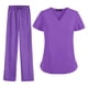 thumbnail image 2 of Conjuntos exfoliantes para mujeres y hombres, ropa de trabajo de enfermera, uniforme para enfermería, uniforme de trabajo lavable a máquina, túnica y Púrpura Yinane Uniformes de Trabajo, 2 of 6