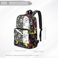 thumbnail image 7 of COEQINE Transparent Clear Backpack for Girls Boys See Through Bag PVC & Polyester Backpack for School Heavy Duty Daypack with Multi-Pocket for Sporting Events, Football Soccer Star Splatter, 7 of 7