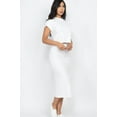 thumbnail image 3 of Capella Casual Ribbed Solid Short Sleeves Round Neck Top And Midi Skirt Set - Rosa Apparel, 3 of 10