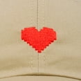 thumbnail image 5 of DALIX Pixel Heart Hat Womens Dad Hats Cotton Caps Embroidered Valentines Khaki, 5 of 7