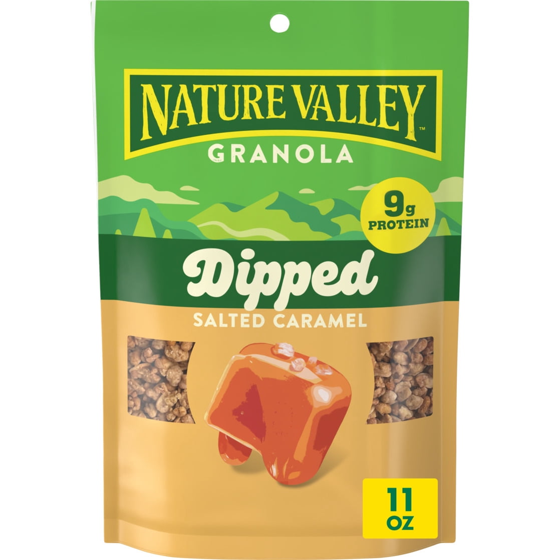 (3 pack) Nature Valley Granola, Dipped Salted Caramel Flavored, 9g Protein, 11 oz