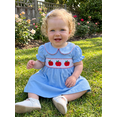 thumbnail image 6 of BemeyourBBs Toddler Girls Back to School Dress Outfit Kids Kindergarten Dress Outfits Apple Embroidery Peter Pan Doll Collar Short Sleeve Dress Little Baby Girl Summer Casual Dress, 6 of 9