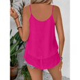 thumbnail image 5 of Stichou Womens Tank Tops Layered Hem Spaghetti Strap Sleeveless Shirts Summer Boho Cami Blouses Tiered Swing Tunic Tee Hot Pink XL, 5 of 9