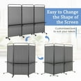 thumbnail image 4 of GOFLAME 3 Panel Room Divider with Storage Shelves, 6FT Folding Privacy Screen with Lockable Wheels, Portable Rolling Wall Divider, Freestanding Partition Screen for Room Separation, Grey, 4 of 9