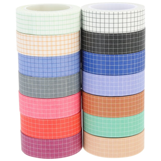 Miangastore 14 Rouleaux Rubans Washi Basiques Style Mixte Adhésif DIY Décoration pour Carnet Journal Album 1000X0.6in