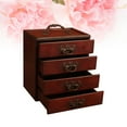 thumbnail image 4 of COMPUKAS Dark Brown Wooden Jewelry Box for Desk and Home Organization, 1 Piece Storage Case, 4 of 8
