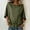 *Army Green, variant on Women's Linen Blend Shirt with Shoulder Ruffle ,Mid Sleeve Solid Color Casual Top with Tunic Hem Blue,Womens Plus S