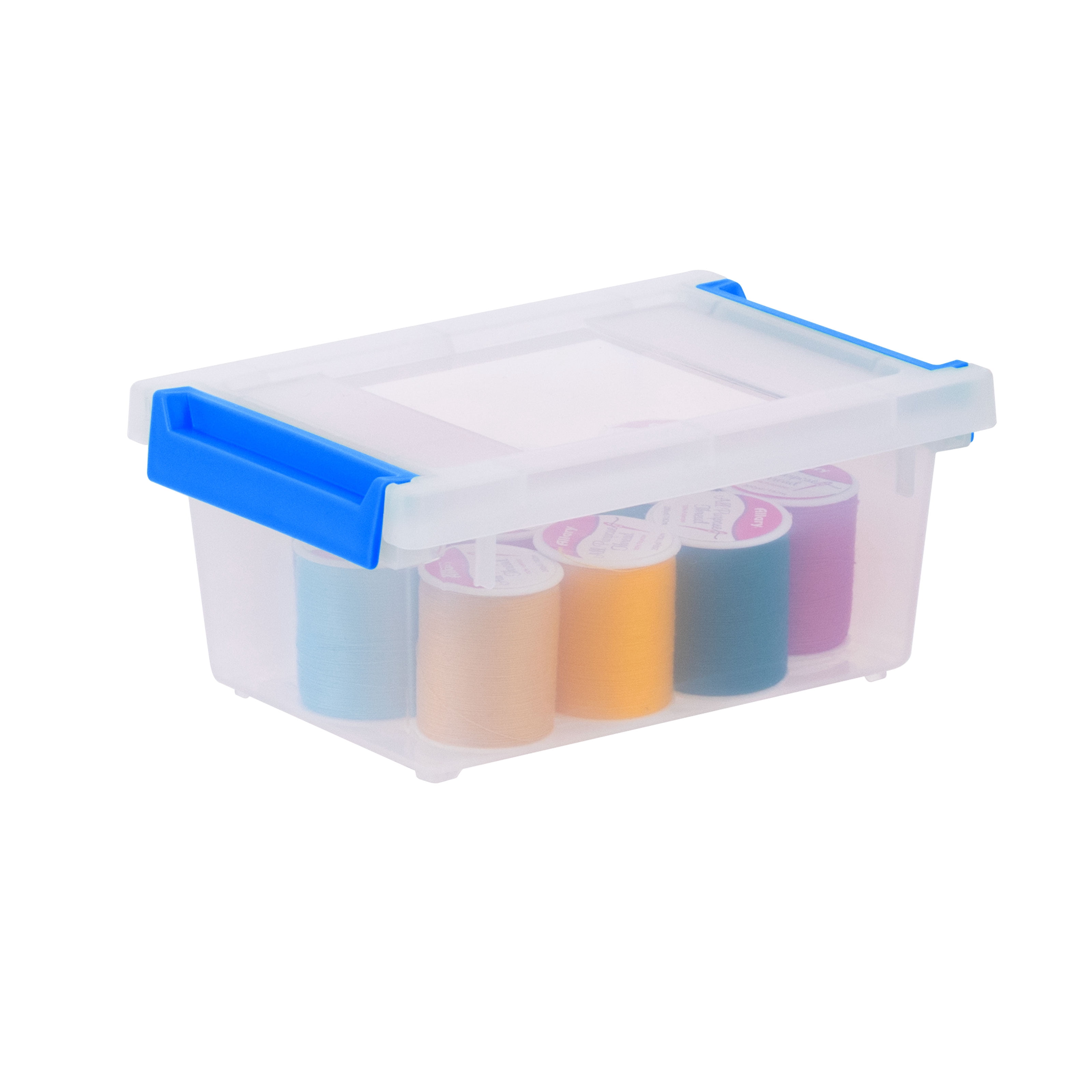 IRIS 1 Qt. Plastic Storage Bins with Lids, Clear Containers, Latching Totes 6Pk