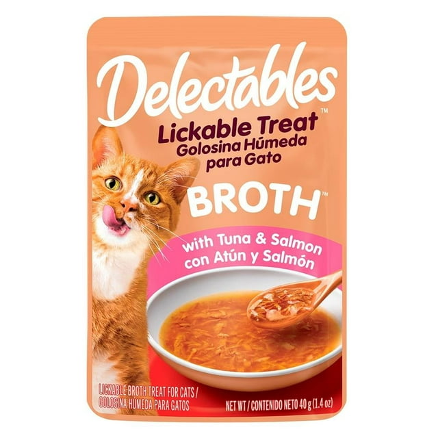 Premio para gatos Delectables Savory Broth Caldo de Atún y salmón 40 gr