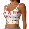 thumbnail image 2 of Rateoe Tractor With Farm Animals Print Womens' Sports Bras Scoop Neck Sports Vest- Padded U Back Seamless High Impact Support, 2 of 7