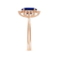 thumbnail image 3 of ANGARA Lab Grown 2 Ct Prong-Set Blue Sapphire Halo Engagement Ring for Women in 14K Rose Gold (Size-9x7mm) | September Birthstone, Anniversary, Jewelry Gift for Women | Lab-Grown Blue Sapphire Ring, 3 of 8