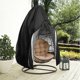 thumbnail image 1 of 75" H x 45" D Cubierta colgante para silla de huevo Fundas impermeables para sillas de columpio con cremallera Protector de muebles para exteriores Funda para silla de jardín (Negro), 1 of 5