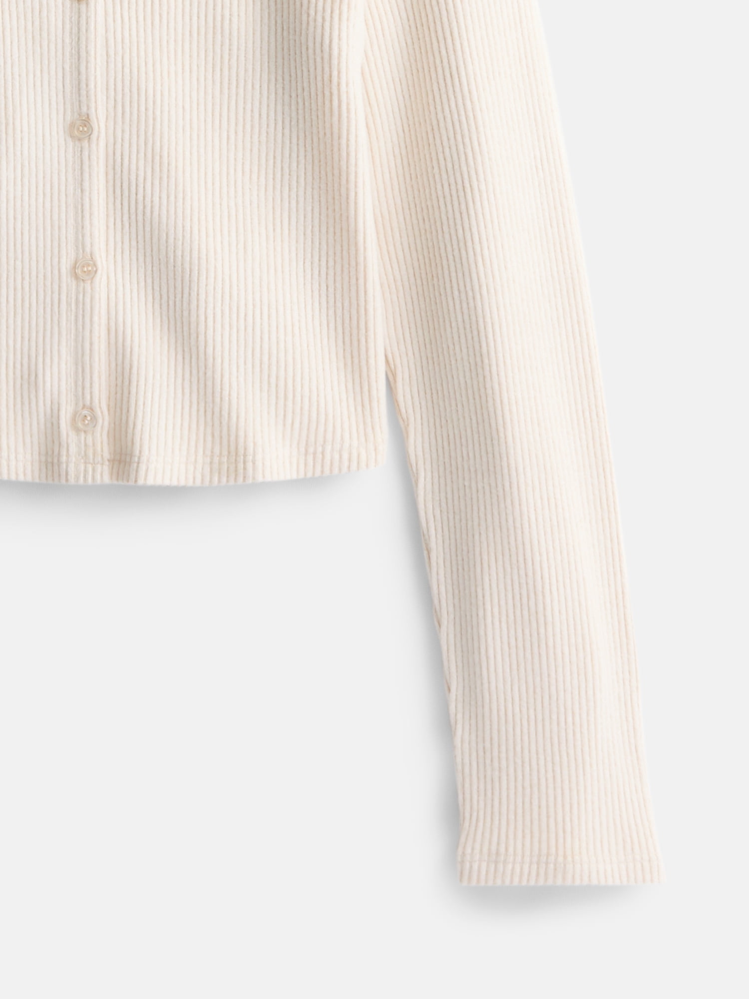 Weekend Academy Girls Ribbed Button Front Top with Long Sleeves, Sizes 4-18