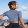 thumbnail image 3 of Yoga Basic Women's Compression Sport T-Shirt Basic T Shirt Gym Top Fitted Shirt, 3 of 4