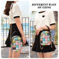 thumbnail image 6 of FORMRS Crossbody Bag for Women Quilted Travel Shoulder Cell Phone Purse with Chain Strap Handbag, Colorful Checkered Pattern, 6 of 7