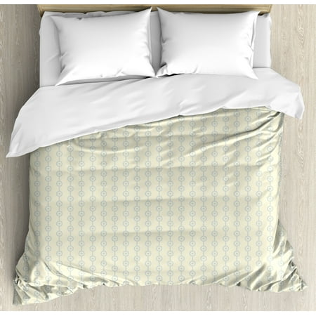Retro King Size Duvet Cover Set Vertical Geometric Circular