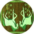 thumbnail image 1 of Ahgly Company Indoor Round Animal Green Traditional Area Rugs, 3' Round, 1 of 1